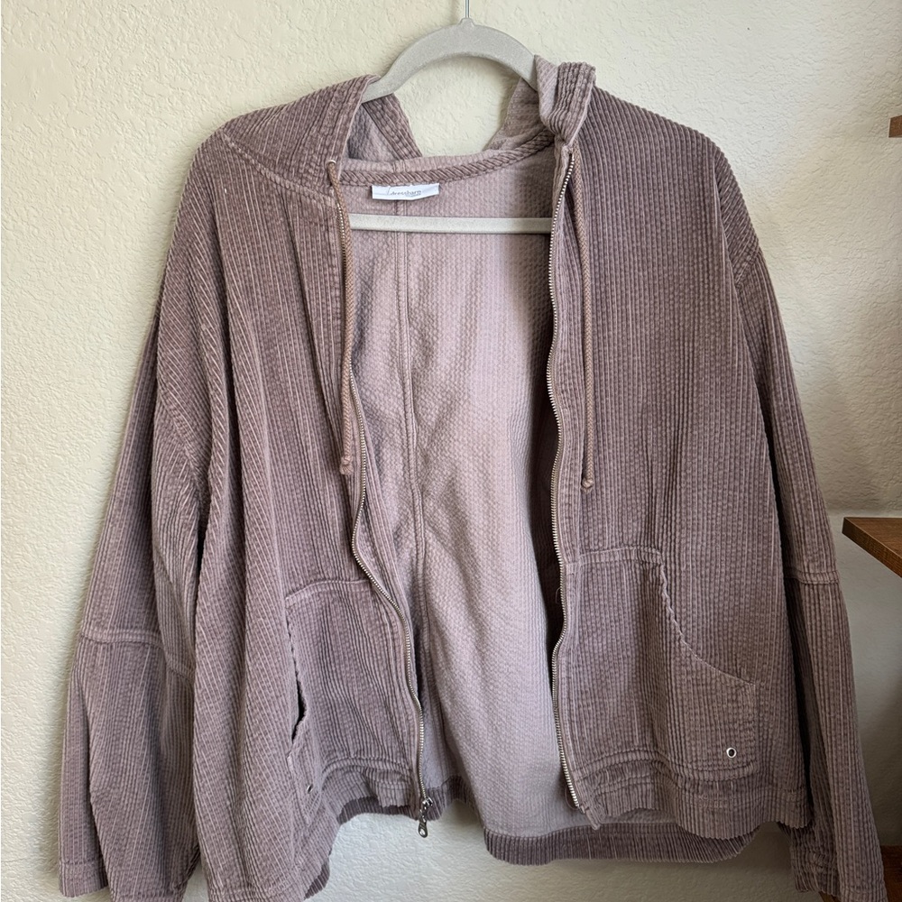 Women's Taupe Hooded Jacket
